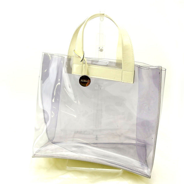 【スプリングセール30％OFF】フルラ トートバッグ バック ハンドバッグ バック ホワイト×クリア FURLA 【フルラ】 t13261s 【中古】