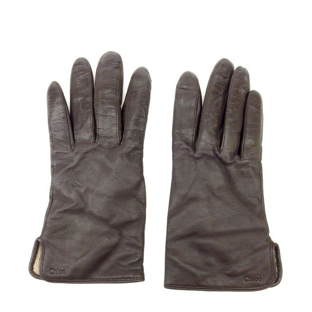 【ブラックフライデー30%OFFクーポン】クロエ 手袋 ブラウン Chloe 【クロエ】 t11935s 【中古】 ブランド ハイブランド ヴィンテージ 送料無...