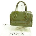 【スプリングセール30％OFF】フルラ ハンドバッグ バック ロゴチャーム モスグリーン×シルバー FURLA 【フルラ】 t11725s 【中古】