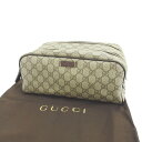 【春の大感謝祭 30％OFF】グッチ ポーチ セカンドバッグ バック GG柄 ベージュ×ブラウン GUCCI 【グッチ】 t11197s 【中古】