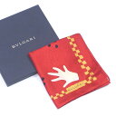 【春の大感謝祭 30％OFF】ブルガリ BVLGARI スカーフ 大判サイズ レディース レッド×ベージュ系 【ブルガリ】 T13792 【中古】