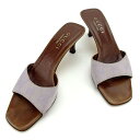 【スプリングセール】グッチ GUCCI ミュール シューズ 靴 レディース ♯34ハーフC パープル×ブラウン 【グッチ】 T16378 【中古】