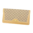 【スプリングセール】グッチ 長財布 ファスナー付き長財布 マイクロGG ベージュ×ブラウン×ゴールド GUCCI 長サイフ サイフ 収納 ユニセックス 小物 【グッチ】 T14178 【中古】(4)