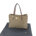 【冬のTHEセール 30%OFF】フェンディ トートバッグ バック ハンドバッグ バック ズッキーノ ブラウン×カーキ×ゴールド FENDI バック 収納 ファッションバッグ バック 手持ちバッグ バック 【フェンディ】 T13871 【中古】