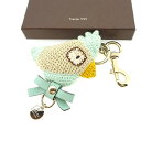 【冬のTHEセール 30%OFF】グッチ GUCCI キーホルダー キーリング チャーム レディース ベージュ×ミントグリーン×ゴールド系 【グッチ】 T13038 【中古】