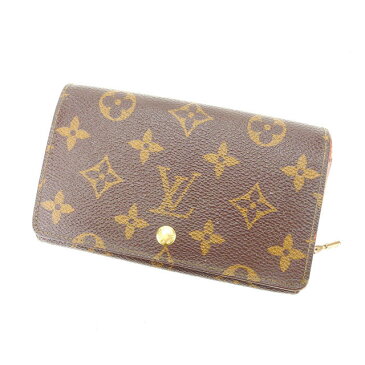 【中古】 ルイヴィトン Louis Vuitton L字ファスナー財布 二つ折り財布 ポルトモネビエトレゾール ブラウン M61730 レディース メンズ ユニセックス PVC×レザ- サイフ 小物 ブランド 人気 贈り物 迅速発送 在庫処分 男性 女性 良品 春 1点物 T15127 .