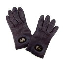 【スプリングセール】グッチ 手袋 グローブ ロゴプレート ダークブラウン×ゴールド GUCCI 【グッチ】 t14495s 【中古】