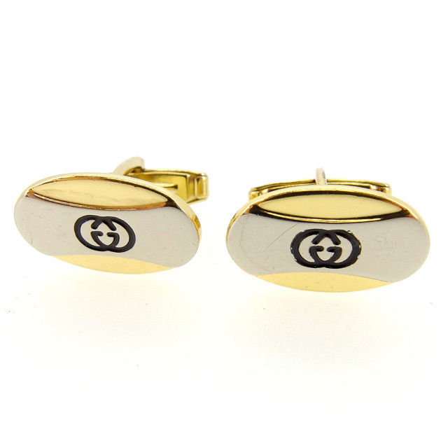【楽天スーパーSALE 最大50%OFF】グッチ GUCCI カフス メンズ ゴールド×シルバー×ブラック 【グッチ】 T16176 【中古】 ブランド ハイブ...