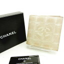 【春の大感謝祭 30％OFF】シャネル 二つ折り財布 ニュートラベルライン ベージュ キャンバス×レザー CHANEL 二つ折りサイフ 財布 サイフ 収納 2つ折り財布 ユニセックス 小物 【シャネル】 T12638 【中古】