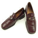 【スプリングセール】グッチ Gucci ローファー #40ED メンズ ボルドー系 レザー 【グッチ】 T13885 【中古】