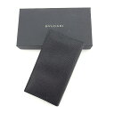 【スプリングセール】ブルガリ 長財布 ファスナー付き長財布 ロゴ ブラック レザー BVLGARI 【ブルガリ】 t10618s 【中古】