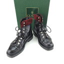 【スプリングセール】グッチ ブーツ シューズ 靴 ♯5B ショート レースアップ ブラック×ボルドー×シルバー レザー GUCCI 【グッチ】 t12212s ...