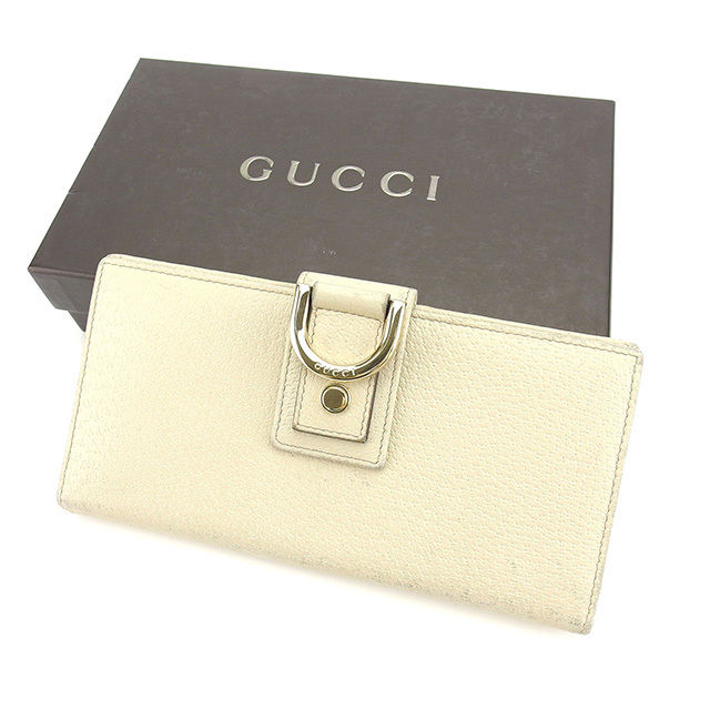 【スプリングセール30％OFF】グッチ 長財布 ファスナー付き長財布 ニューアビー ベージュ×ゴールド レザー GUCCI 【グッチ】 t14965s 【中古】