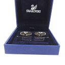 【スプリングセール】スワロフスキー SWAROVSKI カフス メンズ クリアブルー×シルバー クリスタルガラス×シルバー金具 【スワロフスキー】 T15797...