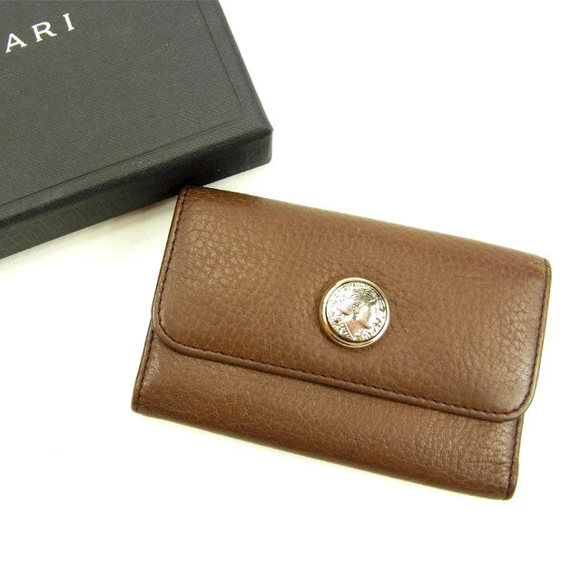 【スプリングセール30％OFF】ブルガリ キーケース 6連キーケース ブラウン レザー BVLGARI 【ブルガリ】 t13602s 【中古】