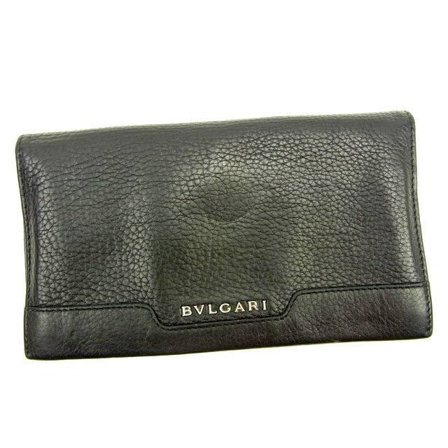 【スプリングセール30％OFF】ブルガリ 長財布 ファスナー付き長財布 アーバン ブラック レザー BVLGARI 【ブルガリ】 t14048s 【中古】