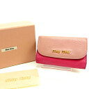 【スプリングセール】ミュウミュウ キーケース 6連キーケース ピンク系 レザー miu miu 【ミュウミュウ】 t16250s 【中古】