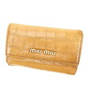 【スプリングセール】ミュウミュウ miu miu キーケース 6連キーケース メンズ可 ライトブラウン×ブラウン×ゴールド レザー 【ミュウミュウ】 T1645...