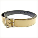 【スプリングセール】グッチ ベルト ♯75 30サイズ ミニロゴプレート ベージュ×シルバー レザー GUCCI 【グッチ】 t11342s 【中古】