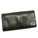 【新春初売り】フェンディ 長財布 ファスナー付き長財布 ブラック レザー FENDI 【フェンディ】 t16369s 【中古】