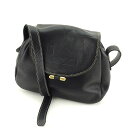 ランセル ショルダーバッグ バック 斜めがけショルダー Lマーク ブラック×ゴールド レザー LANCEL 【ランセル】 t12692s 【中古】