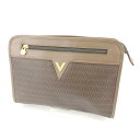 【スプリングセール】ヴァレンティノ セカンドバッグ バック クラッチバッグ バック Vマーク ブラウン×ゴールド VALENTINO クラッチ バック ファッシ...