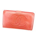 【スプリングセール】シャネル がま口 財布 長財布 二つ折り財布 ココマーク レッド レザー CHANEL 【シャネル】 t6329s 【中古】(4)