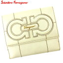 【春の大感謝祭 30％OFF】【中古】 サルヴァトーレ フェラガモ 二つ折り 財布 ガンチーニ ホワイト 白 Salvatore Ferragamo C4316