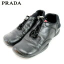 【春の大感謝祭 30％OFF】プラダ PRADA スニーカー シューズ 靴 レディース #36ハーフ ブラック ナイロン×レザー 【プラダ】 C3591 【中古】