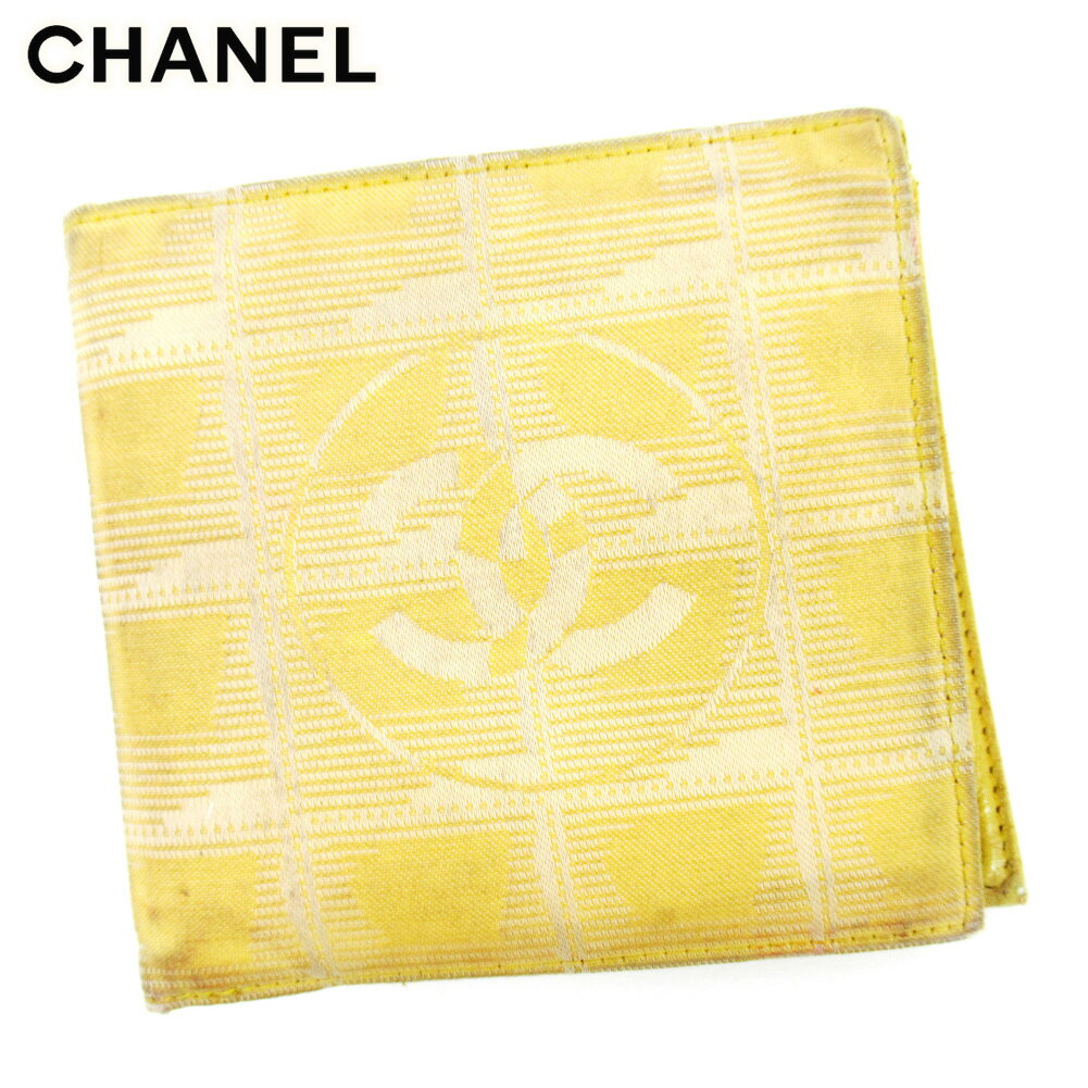 【スプリングセール30％OFF】シャネル 二つ折り 財布 ニュートラベルライン イエロー キャンバス×レザー CHANEL 二つ折りサイフ 財布 サイフ 収納 ユニセックス 小物 【シャネル】 T10108 【中古】