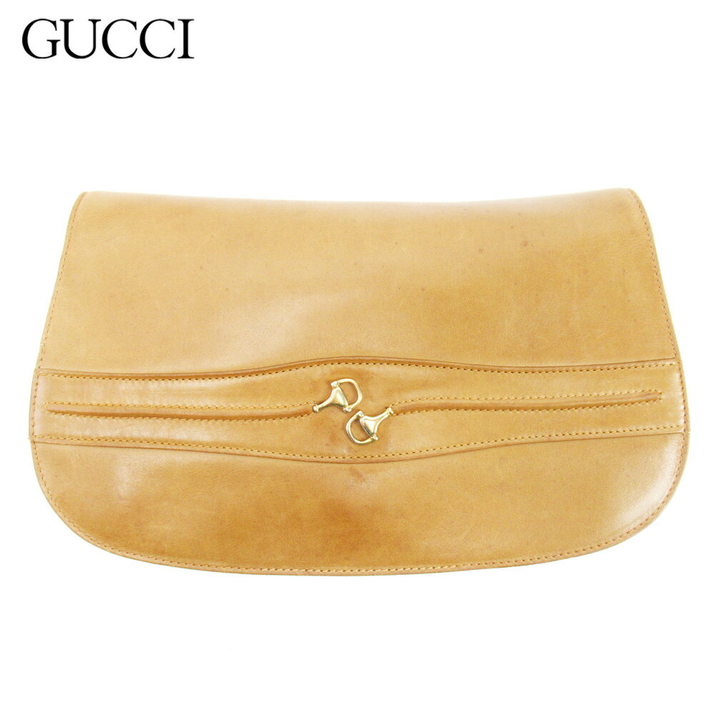 【スプリングセール30％OFF】グッチ クラッチバッグ バック セカンドバッグ バック ホースビット ベージュ レザー Gucci 【グッチ】 t10129s 【中古】