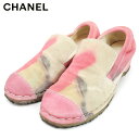【スプリングセール】シャネル CHANEL スリッポン シューズ 靴 レディース ♯36ハーフ ピンク ベージュ スエード 【シャネル】 T10134 【中古】
