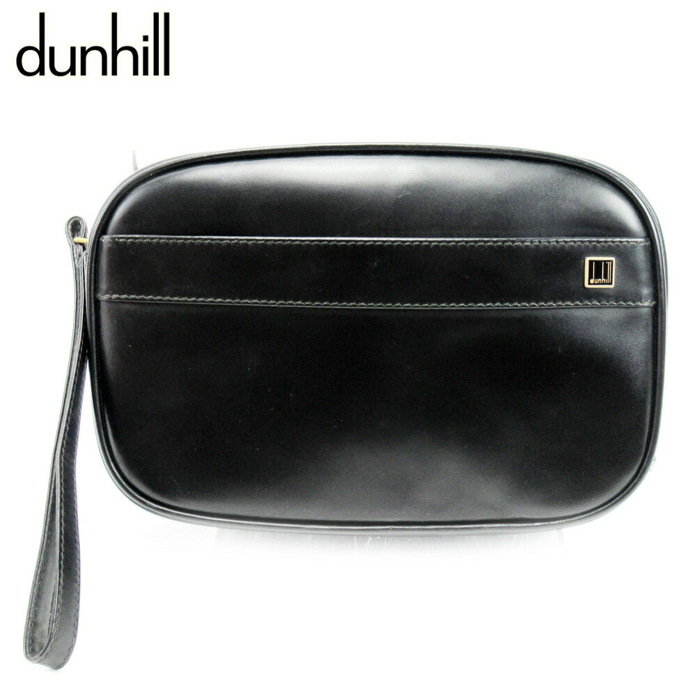 【スプリングセール30％OFF】ダンヒル クラッチバッグ バック セカンドバッグ バック ブラック レザー dunhill 【ダンヒル】 t10147s 【中古】