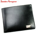 【春の大感謝祭 30％OFF】サルヴァトーレ フェラガモ Salvatore Ferragamo 二つ折り 札入れ 二つ折り 財布 レディース メンズ ブラック レザー 【フェラガモ】 T10158 【中古】