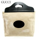 【スプリングセール30％OFF】グッチ トートバッグ バック ハンドバッグ バック ベージュ ブラック スエード×レザー Gucci 【グッチ】 t10159s 【中古】