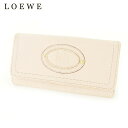 【春の大感謝祭 30％OFF】ロエベ 長財布 ファスナー付き 財布 アナグラム ピンク ゴールド レザー LOEWE 長サイフ サイフ 収納 ユニセックス 小物 【ロエベ】 T10353 【中古】