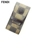 【冬のTHEセール 30%OFF】フェンディ FENDI シガレットケース タバコケース 小物入れ レディース メンズ ブラック ベージュ PVC×レザー 【フェンディ】 T10362 【中古】