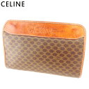 【スプリングセール】セリーヌ クラッチバッグ バック セカンドバッグ バック マカダム ブラウン ベージュ PVC×レザー CELINE 【セリーヌ】 t103...