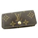 【中古】 ルイ ヴィトン キーケース 4連キーケース ミュルティクレ4 モノグラム ブラウン モノグラムキャンバス Louis Vuitton f1542s !
