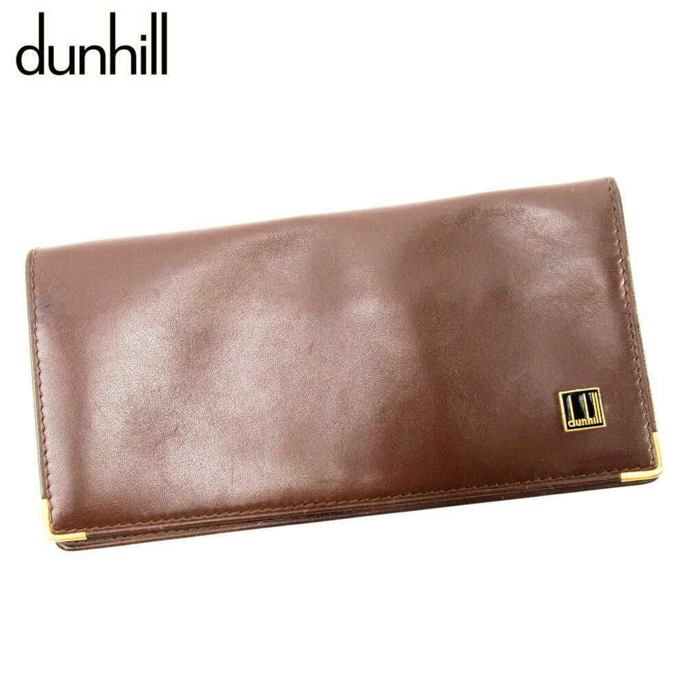 【スプリングセール30％OFF】ダンヒル 長札入れ 長財布 ブラウン レザー dunhill 【ダンヒル】 t10456s 【中古】