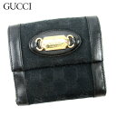 【スプリングセール】グッチ Wホック財布 ブランド財布 さいふ 二つ折り 財布 アウトレット 夏 アイテム ブラック キャンバス×レザー GG柄 送料無料 t10462 【中古】(4)