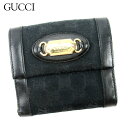 【春の大感謝祭 30％OFF】グッチ Wホック財布 二つ折り 財布 GG柄 ブラック キャンバス×レザー Gucci ホックサイフ ホック財布 財布 サイフ財布 ユニセックス 小物 【グッチ】 T10462 【中古】