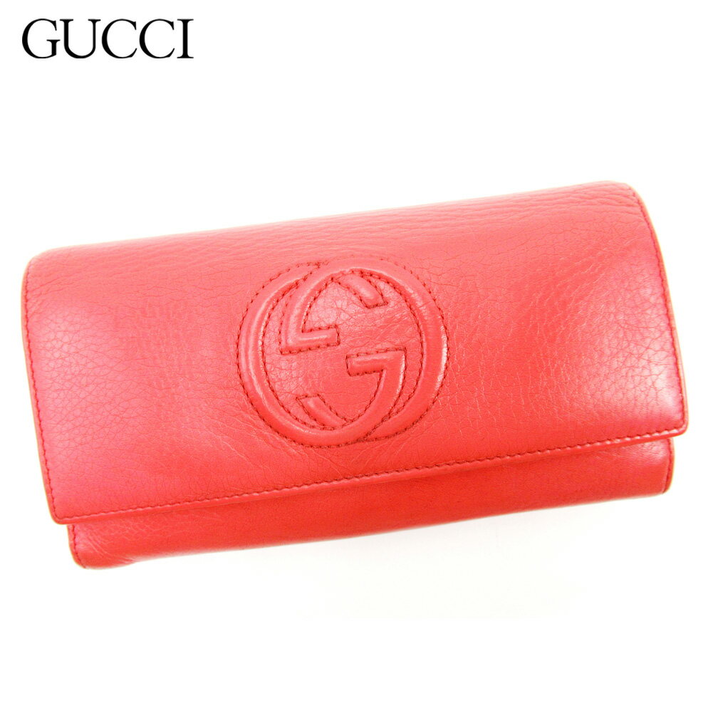 【スプリングセール30％OFF】グッチ 長財布 ファスナー付き 長財布 インターロッキング ピンク レザー GUCCI 【グッチ】 t10479s 【中古】