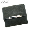 【新春初売り】グッチ Wホック財布 二つ折り 財布 GG柄 ブラック キャンバス×レザー Gucci 【グッチ】 t10504s 【中古】