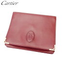 【スプリングセール】カルティエ クラッチバッグ バック セカンドバッグ バック マストライン ボルドー ゴールド レザー Cartier セカンドバッグ バック...