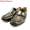 【スプリングセール30％OFF】サルヴァトーレ フェラガモ Salvatore Ferragamo ローファー シューズ 靴 レディース #5ハーフ ブラウン レザー 【フェラガモ】 D2194 【中古】