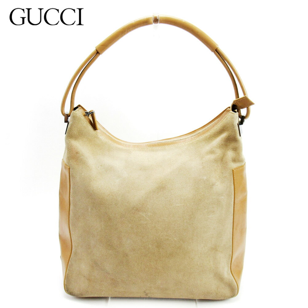 【スプリングセール30％OFF】グッチ ショルダーバッグ バック ワンショルダー ベージュ スエード×レザー Gucci 【グッチ】 t17202s 【中古】