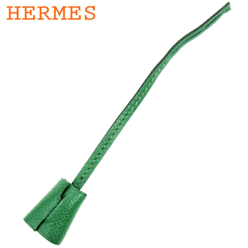 【スプリングセール30％OFF】エルメス HERMES ミニクロシェット バッグ バックチャーム レディース メンズ グリーン レザー×シルバー素材 【エルメス】 T17245 【中古】