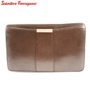 サルヴァトーレ フェラガモ クラッチバッグ バック セカンドバッグ バック ブラウン レザー Salvatore Ferragamo 【フェラガモ】 t17260s 【中古】