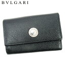 【春の大感謝祭 30％OFF】ブルガリ BVLGARI キーケース レディース メンズ ブラック レザー 【ブルガリ】 T17264 【中古】